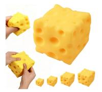 Big Cheese Squishy Squishy Toy, Yellow Cheese Squeeze Toy, Stress Balls Soft Cheese Sensory Toys Food for Adults Kids (6cm)