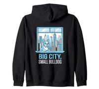 Big City Pequeño Bulldog Urbano Amante Canino Sudadera con Capucha