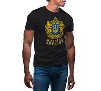 Big Coat of Arms Independent Ukraine Fight Camiseta de Hombre Negra Size L
