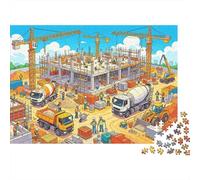 Big Construction Puzzles para Personas Mayores 1000 Piezas Reciclable Building Site Puzzle Accesorios de Juego de Puzzle Impossible Hard Difficult Challenging Activity 38x26cm/1000pcs