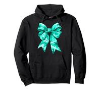 Big Coquette Bow Teal Acuarela Camuflaje Camuflaje Ch Sudadera con Capucha