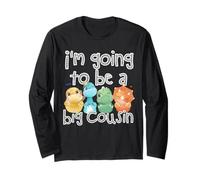 Big Cousin Funny Dinosaur Lovers Cousin Crew Niñas Niños Niños Manga Larga