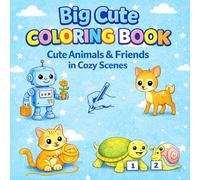 Big Cute Coloring Book: Cute Animals & Friends in Cozy Scenes