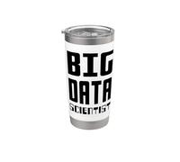 Big Data Scientist Auto-irónico Data Nerd Design Texto Negro Vaso térmico de acero inoxidable de doble pared