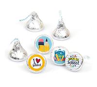 Big Dot of Fappiness Back to School - First Day of School Classroom Decorations - Pegatinas redondas para dulces - etiquetas para besos de Hershey's (1 hoja de 108)