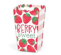 Big Dot of Happiness Berry Sweet Strawberry - Cajas de regalo para fiestas de cumpleaños o baby shower, juego de 12