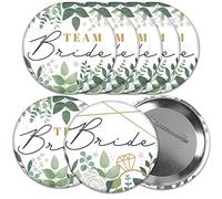 Big Dot of Happiness Boho Botanical Bride - Insignia de despedida de soltera y fiesta de boda de 7,6 cm, botones con pinback, juego de 8, Metal, Sin gemas.