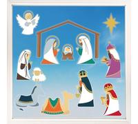 Big Dot of Happiness Calcomanías reutilizables para ventana de la Santa Natividad, decoraciones cristianas reutilizables para ventanas, calcomanías de adviento de escena de pesebre, cuenta regresiva