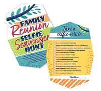 Big Dot of Happiness Colorful Family Reunion - Selfie Scavenger Hunt - Juego de fiesta de reunión familiar - Juego de 12