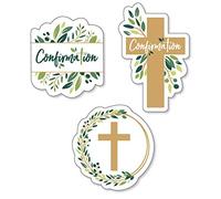 Big Dot of Happiness Confirmación elegante cruz - Recortes de fiesta religiosa en forma de bricolaje - 24 unidades