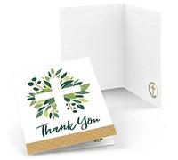 Big Dot of Happiness elegante cruz - tarjetas de agradecimiento para fiesta religiosa (8 unidades)