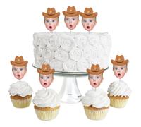 Big Dot of Happiness Foto personalizada My First Rodeo Adornos para cupcakes de postre para fiesta de primer cumpleaos de Little Cowboy Pas
