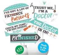 Big Dot of Happiness Funny Medical School Grad - Kit de accesorios para cabina de fotos de graduación de doctor, 10 piezas