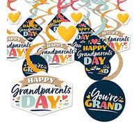 Big Dot of Happiness Happy Abuelos Day - Decoración colgante para fiestas de abuelos - Juego de 40