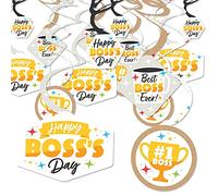 Big Dot of Happiness Happy Boss's Day - Decoración colgante con texto en inglés "Best Boss Ever - Juego de 40 unidades