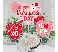 Big Dot of Happiness Happy Valentine's Day - Juego de 15 palos de mesa para fiesta de San Valentín