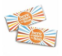 Big Dot of Happiness Here Comes The Son Candy Bar Wrappers, Funny Boy Boho Baby Shower Party Favors - Juego de 24