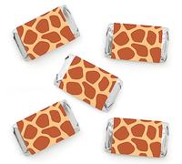 Big Dot of Happiness Impresión de jirafa - Mini Candy Bar Wrapper Pegatinas - Safari Party Pequeños Favores - 40 unidades