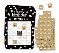 Big Dot of Happiness Juego de 18 tarjetas y marcadores de bingo para adultos con texto en inglés "Find The Guest Bingo"