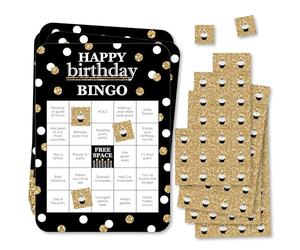 Big Dot of Happiness Juego de 18 tarjetas y marcadores de bingo para adultos con texto en inglés "Find The Guest Bingo"