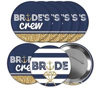 Big Dot of Happiness Last Sail Before The Veil - Insignia de despedida de soltera y despedida de soltera náutica de 3 pulgadas, botones pinback, juego de 8