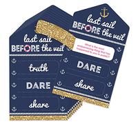 Big Dot of Happiness Last Sail Before the Veil - Tarjetas náuticas de despedida de soltera y despedida de soltera, juego de pepinillos - Truth, Dare, Share Pull Tabs - Juego de 12