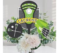 Big Dot of Happiness Lax to the Max - Lacrosse - Palitos de centro de mesa para fiestas - Juego de 15
