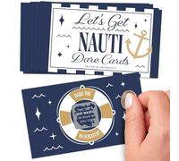 Big Dot of Happiness Let's Get Nauti Scratch Off Dare - Tarjetas para rascar, decoración nupcial en la playa, juego náutico de despedida de soltera - 22 unidades