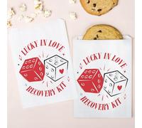 Big Dot of Happiness Lucky in Love - Bolsas de papel para golosinas, despedidas de soltera de Las Vegas, bolsas de papel blanco a prueba de grasa, 25 unidades