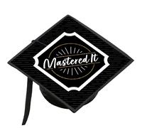 Big Dot of Happiness Mastered It Masters Degree Graduation Cap Decorations Kit Grad Cap Cover