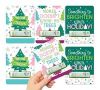Big Dot of Happiness Merry and Bright Trees - Juego de 6 tarjetas de dinero divertidas para fiestas de Navidad