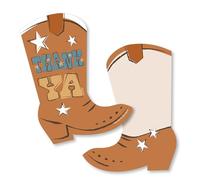 Big Dot of Happiness My First Rodeo - Tarjetas de agradecimiento con forma de vaquero para fiesta de primer cumpleaños con sobres, juego de 12