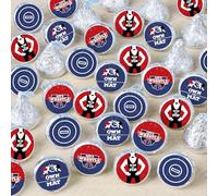 Big Dot of Happiness Own The Mat - Lucha libre - Fiesta de cumpleaños o fiesta de luchador pequeño redondo pegatinas de caramelo - Etiquetas de recuerdo de fiesta - 324 unidades