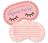Big Dot of Happiness Pijama Slumber Party - Invitaciones con forma de relleno - Tarjetas de invitación para fiestas de cumpleaños con sobres, juego de 12