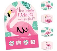 Big Dot of Happiness Pink Flamingo - Búsqueda del tesoro de fiesta de verano tropical - 1 soporte y 48 piezas de juego - Juego de esconder y encontrar