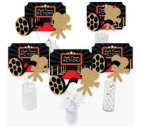 Big Dot of Happiness Red Carpet Hollywood - Red Carpet Party Centerpiece Sticks - Movie Night Party Centerpiece Sticks - Table Toppers - Set of 15
