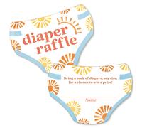 Big Dot of Happiness Retro Sunshine Paal Raffle Baby Shower Juego Boletos Insertos Boy Boho-Themed Here Comes The Son Party Actividades - Juego