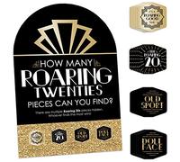 Big Dot of Happiness Roaring 20's - 1920s Art Deco Jazz Party Scavenger Hunt - 1 soporte y 48 piezas de juego - Ocultar y encontrar juego