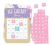 Big Dot of Happiness Scoop Up the Fun - Helado - Tarjetas y marcadores de bingo - Juego de bingo para fiestas - Juego de 18