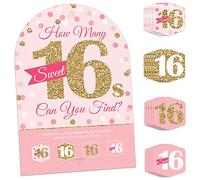 Big Dot of Happiness Sweet 16-16th Birthday Party Scavenger Hunt - 1 Stand y 48 piezas de juego - Ocultar y encontrar juego