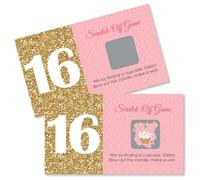 Big Dot of Happiness Sweet 1616th Birthday Party Game Tarjetas para rascar, 22 unidades
