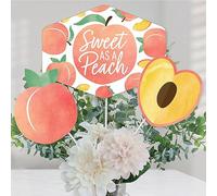 Big Dot of Happiness Sweet as a Peach - Set de 15 varillas de centro de mesa con temática de frutas para baby shower o fiesta de cumpleaños