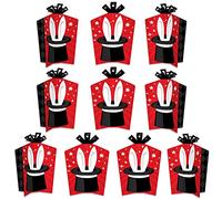 Big Dot of Happiness Ta-Da, Magic Show - Decoración de mesa - Centros de mesa para fiesta de cumpleaños mágicos plegables y llamaradas - 10 unidades