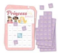 Big Dot of Happiness Tarjetas y marcadores de bingo de princesa, fiesta de cumpleaños de princesa, juego de bingo para niños, juego de 18
