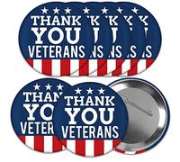 Big Dot of Happiness Thank You Veterans - Placa de apoyo a nuestras tropas de 3 pulgadas, botones pinback, juego de 8, Metal, Sin gemas.
