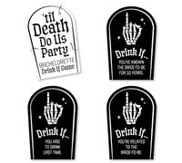 Big Dot of Happiness Til Death Do Us Party Drink If Party Game, tarjetas góticas para novia y novia o muere - Juego de 24