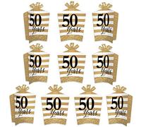 Big Dot of Happiness We Still Do - 50 aniversario de boda - Decoración de mesa - Centros de mesa plegables para fiesta de aniversario y acampada, 10 unidades