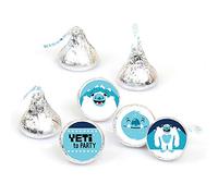 Big Dot of Happiness Yeti to Party - abominable muñeco de nieve fiesta o fiesta de cumpleaños - etiquetas para besos de Hershey's (1 hoja de 108)