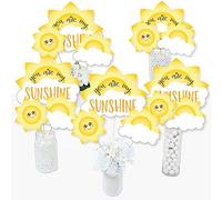 Big Dot of Happiness You are My Sunshine - Palitos de centro de mesa para baby shower o fiesta de cumpleaños, juego de 15