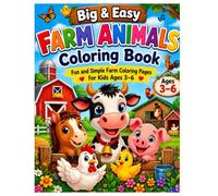 Big & Easy Farm Animals Coloring Book: Fun and Simple Farm Coloring Pages for Kids Ages 3-6 (Big & Easy Coloring Books)